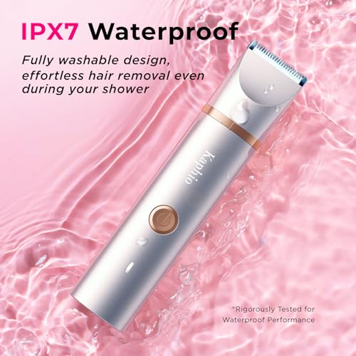Bikini Trimmer for Women Pubic Hair: 2 in 1 Electric Razors for Women - Rechargeable Electric Shaver - IPX7 Waterproof Lady Shaver for Travel & Shower Use in Summer