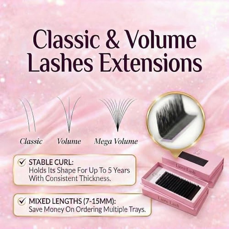 Cashmere Eyelash Extensions ? Classic, Easy Fan & Pro Bulk Lash Trays, Matte Black Individual Lashes