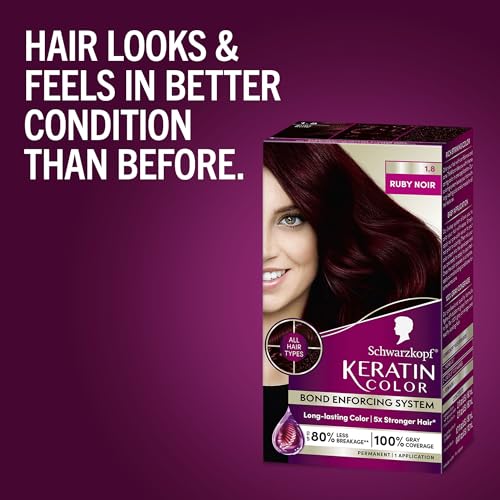 Schwarzkopf Keratin Color Permanent Hair Dye - Ruby Noir / Pack of 2