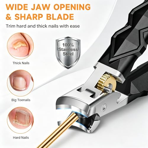 Leipple Thick Toenail Clippers Set – 6-in-1 Podiatrist Nail Kit for Seniors