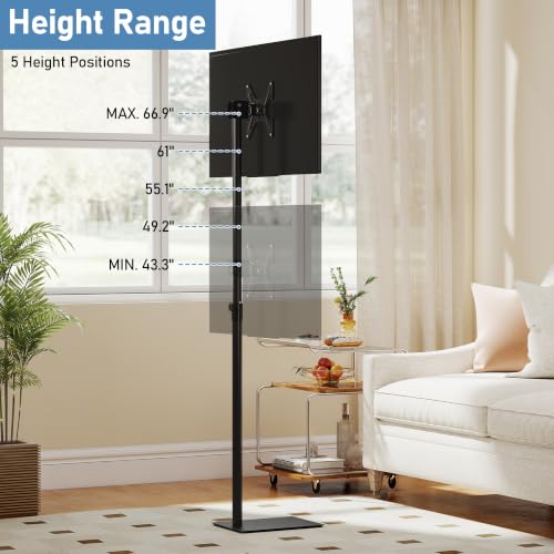 Adjustable 360° Rotation TV Floor Stand for 14-43 Inch Flat Screen Monitors