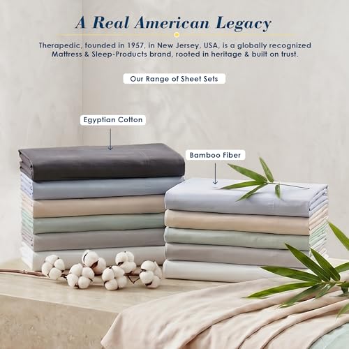 Egyptian Cotton Queen Sheets Set - Sage, 6-Piece Luxury Bedding