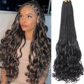 Pre-Looped Black French Curl Crochet Braids - 24 Inch, 9 Packs, Variation 1B#