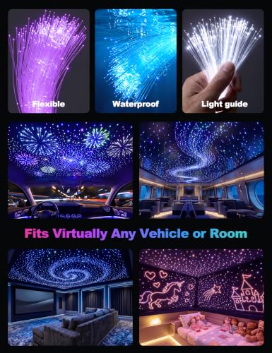 Car Starry Sky Fiber Optic Headliner Kit with 646pcs Premium Light Strands