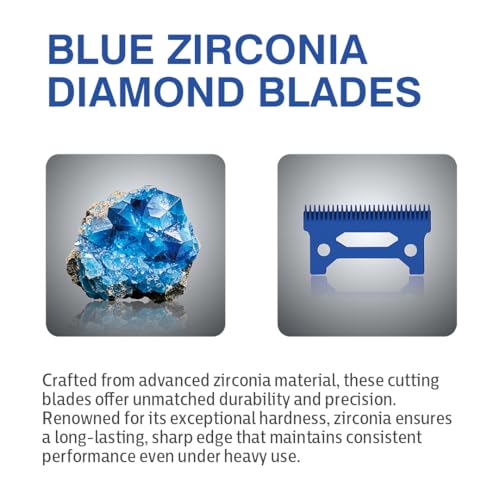Zirconia DLC Hair Clipper Blades, Professional Barber Trimmer Replacement Blades, Compatible with Disruptor ZR and Focus Clipper