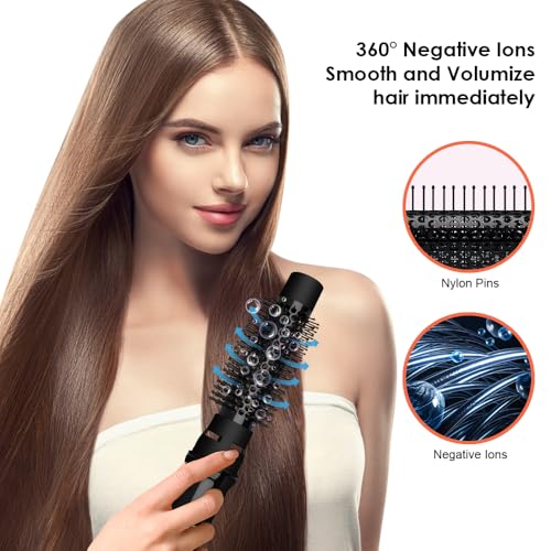 Wazor 4-in-1 Hot Air Brush Dryer Volumizer - Lightweight Ceramic Titanium Styler