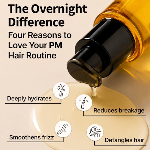 HerStyler Argan Oil Hair Serum Overnight Treatment - 2.36 Fl Oz Pack of 2