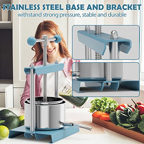 SQUEEZE Master Cheese Tincture Herb Fruit Wine Manual Press 0.8 Gallon Blue