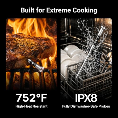 Wireless Meat Thermometer with 2 Probes, No App Needed, Long Range