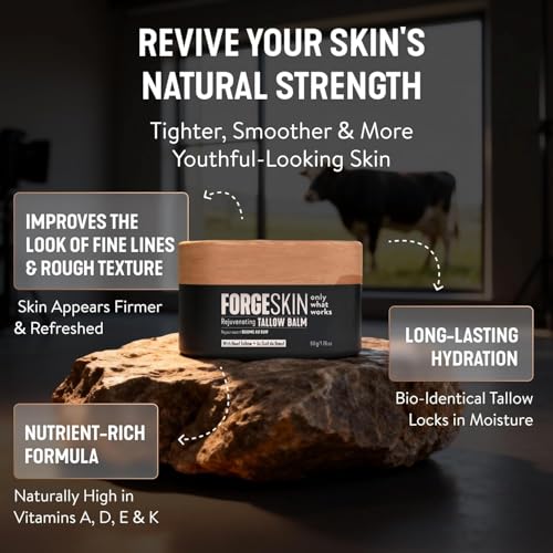 Forge Skin Beef Tallow Balm Moisturizer for Men 1.7 oz - Anti-Aging Face & Body Hydration