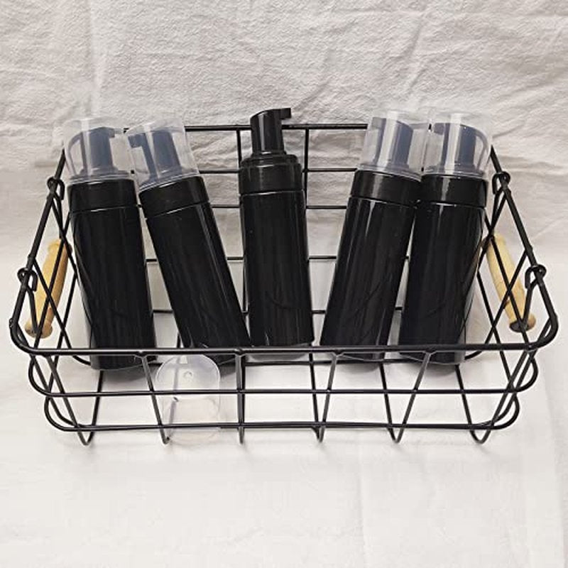 150ml Empty Foam Pump Bottle, 5oz Foaming Dispenser Soap Plastic Container for Facial Cleanser Shampoo Hand Soap (Black)