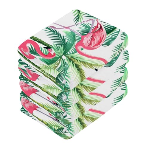 6-Pack Pink Flamingos Cotton Washcloths - 12x12in Soft Absorbent Face & Body Towels, Variation of THIS listing E211
