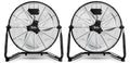 Simple Deluxe 20-Inch Heavy Duty Metal Industrial Floor Fans 2 Pack - 3-Speed, Black