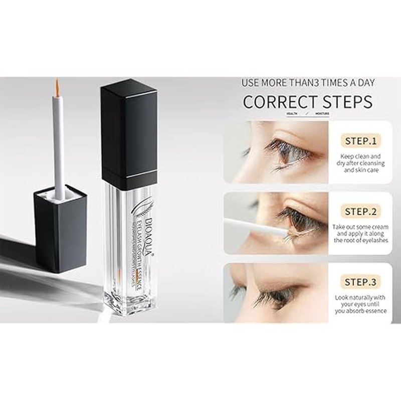 BIOAQUA Eyebrow Growth Serum Eyelashes Hairline Beard Lengthening Liquid Soft Brush Thickness Nourishing Elastic Moisturizing Natural Plant Extracts