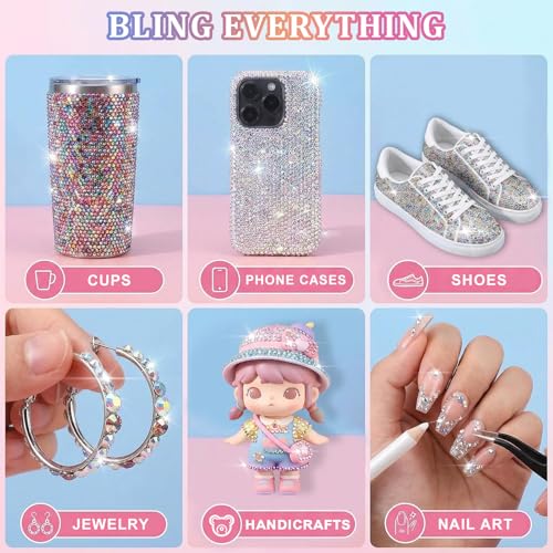 Resin Rhinestone Bedazzling Kit with 40 Colors and Jewelry Glue - 42,000 Pieces