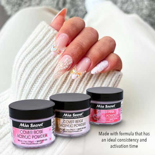 Nail Cover Powder Set - 3 Colors for Acrylic Nail Art and Nail Extensions