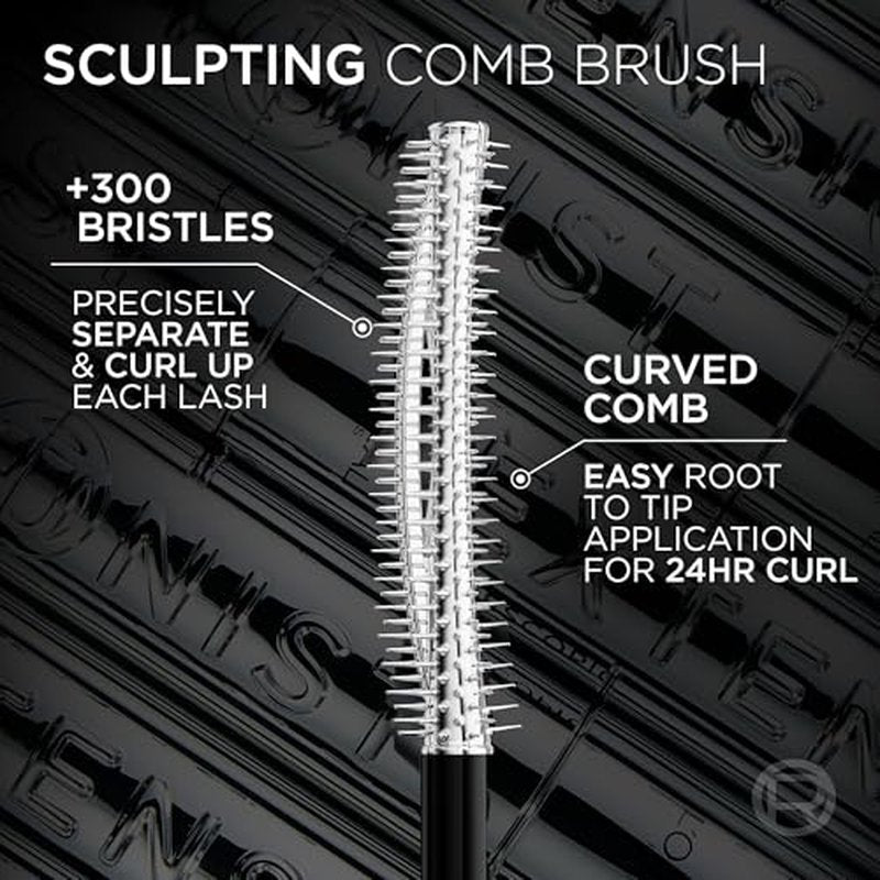 L'Oreal Paris Extensionist Mascara, Lengthening, Volumizing, and Curling Formula For a Lash Extension Eye Makeup Look, Washable Blackest Black