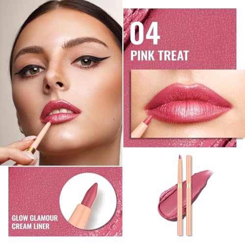 Oulac Waterproof Lipliner Pencil Set - Smooth and Creamy, Retractable Lip Makeup for Precision Application, Vegan & Cruelty-Free