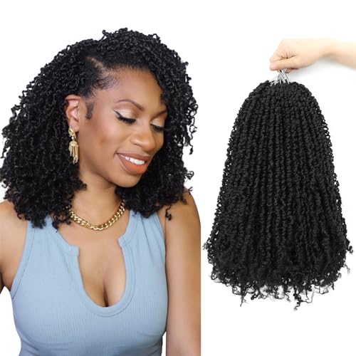 Pre-Looped Yanky Twist Crochet Hair Extensions 12 Inch for Natural Hairstyles
