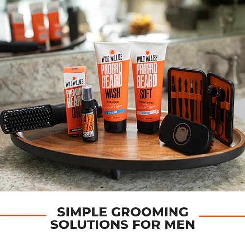Wild Willies Beard Straightener Brush & Hot Comb - Tourmaline Ceramic, Heated Comb - Effortless Grooming