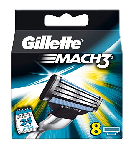 Gillette Mach 3 Razor Blade Refills - Pack of 8, 15 Shaves Each, Compatible with Mach 3 Razors