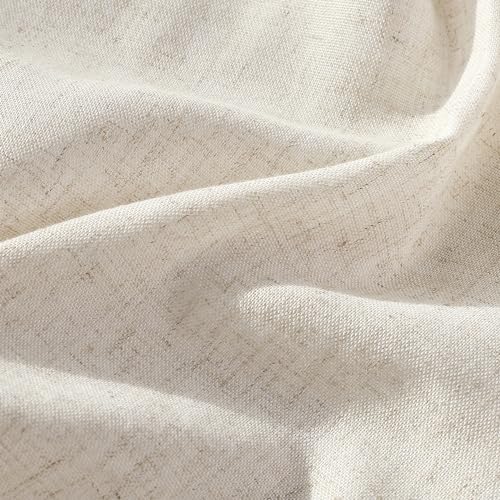 Aersas Natural Pinch Pleat Linen Curtains Set 2 Panels 40x118 inches for Bedroom & Living Room, Semi Sheer Neutral Linen Blend