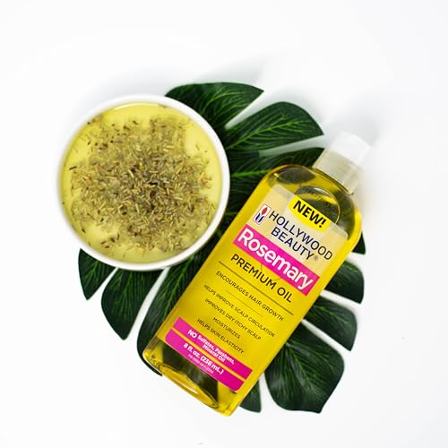 Hollywood Beauty Rosemary Oil for Hair, Scalp, & Skin, 8 fl oz - Encourages Hair Growth, Helps Improve Scalp Circulation
