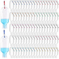 150 Pcs Traveling Bottles with Keychain 2oz Clear Plastic Hand Sanitizer Holder Keychain Empty Refillable Liquid Packing Container Squeeze Plastic Bottle with Lid,Rectangle