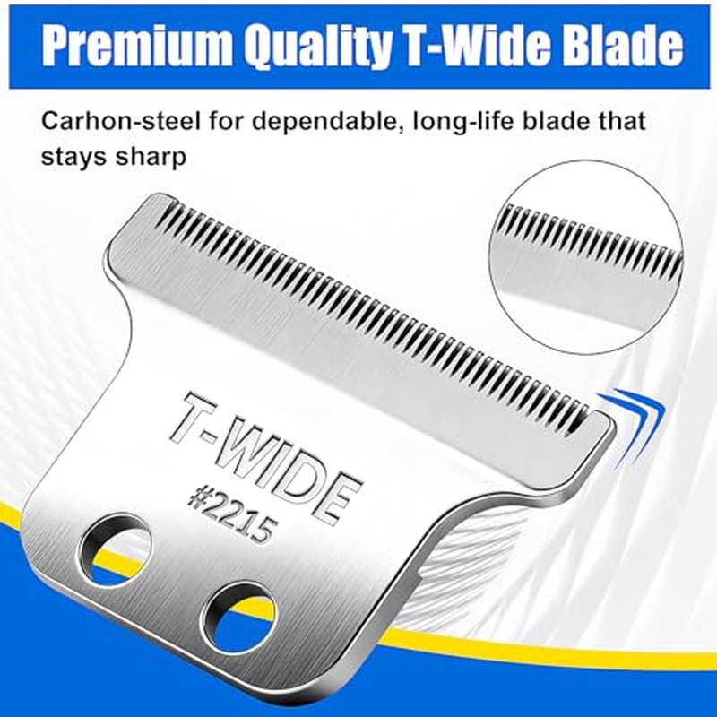 2215 Replacement T Wide Blades Compatible with Wahl 5 Star Detailer Li Trimmer(8081) and (8171) - Adjustable Stainless-steel Zero-Gap Trimmer Blade £¨1PC-silver)