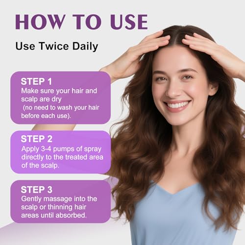 5% Minoxidil Spray for Women with Biotin, 13oz—Regrowth Solution for Thicker Hair