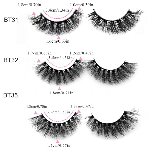3D5D False Eyelashes 15-18mm Includes 3 Styles 27 Pair PACK Mix Cross Fluffy Natural Look Luxury Volume Faux Mink Lashes Reusable Strip Lashes, Mulitpack