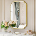 Wiserset Gold 30" x 20" Scalloped Mirror Wall Decor for Bathroom & Living Room