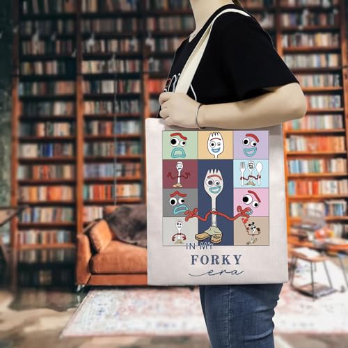 TSOTMO Toy Movie Merch Cartoon Forky Tote Bag for Cartoon Fans WDW Trip Gift for Toy Lovers (FORKY ERA)