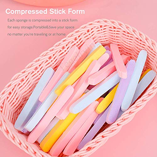 Facial Sponge Compressed,240 Count PVA Professional Makeup Removal Wash Pads Round Face Cleansing Sponge for Women Spa Exfoliating