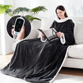 Sealy Charcoal Wearable Electric Blanket with Foot Pocket, 50x70+18"