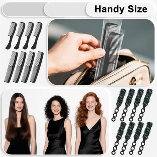 120 Pcs Hair Brush and Comb Set Bulk Pack - Black