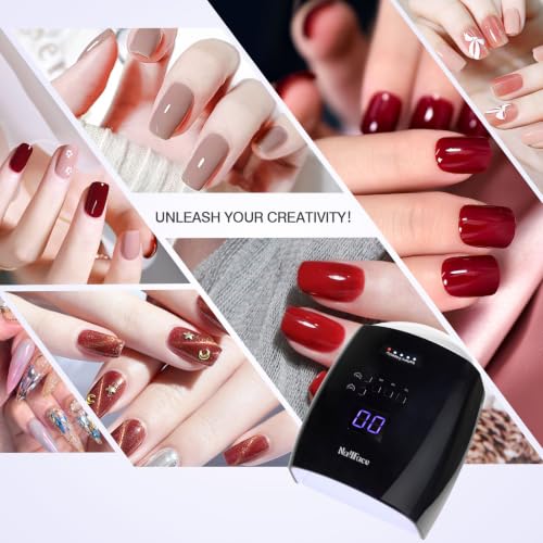 Cordless UV LED Nail Lamp 66W Rechargeable Gel Curing Light - Black