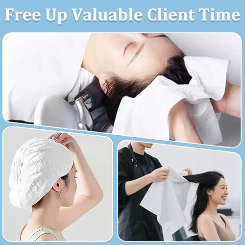 Disposable Bath Hair Towels 100-Pack, 12x28 Inch Soft & Absorbent Salon Spa Towels
