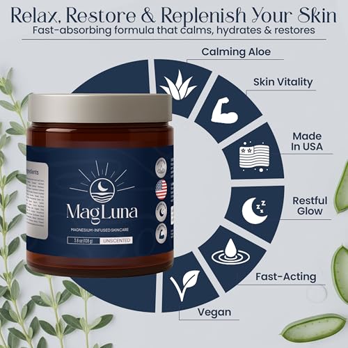 Magnesium Cream ? 3.8 oz | Relaxing Magnesium Lotion for Sleep Support, Muscle Recovery & Tension Relief | Fast-Absorbing, Non-Greasy, Natural Skincare (Unscented)