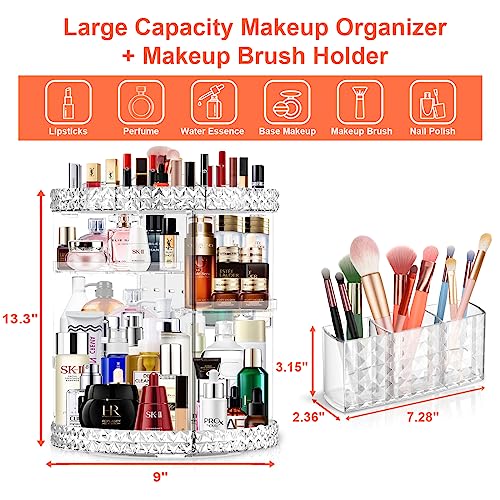 360° Rotating Makeup Organizer with Adjustable Layers - Clear A-Clear
