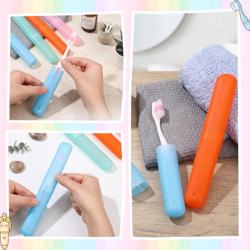 30 Pcs Portable Toothbrush Cases for Kids - Colorful Travel Toothbrush Holders