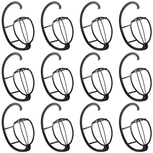 12 Pack 15 Inch Plastic Wig Hangers for Drying & Display - Black