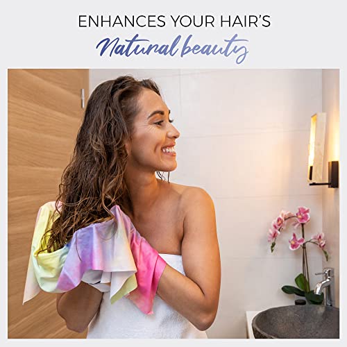 Watercolor Tie Dye Microfiber Hair Plopping Towel Set – Anti-Frizz & Fast Drying