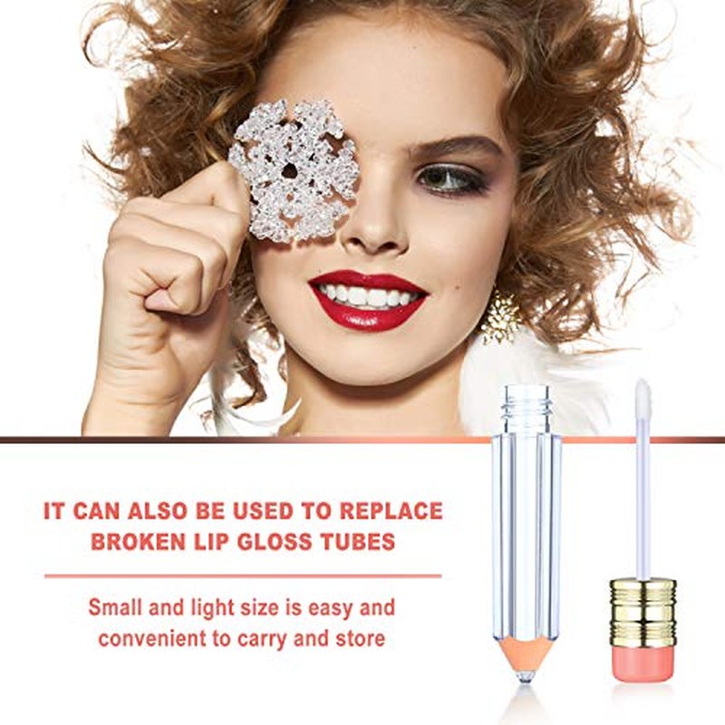 24 Pieces Novelty Empty Lip Gloss Tubes Bulk, Ice Cream and Funny Light Bulb Shaped Lipstick Balm Tube, Creative Lollipop Shape, Bottle and Candy Lipstick Glaze Tube, Pencil Lip Oil Bottles, 6 Styles