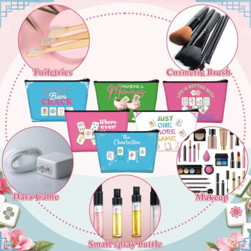 48 Pcs Mahjong Makeup Bags Bulk - Mahjong Theme Cosmetic Pouch Set for Women - Variation of THIS listing