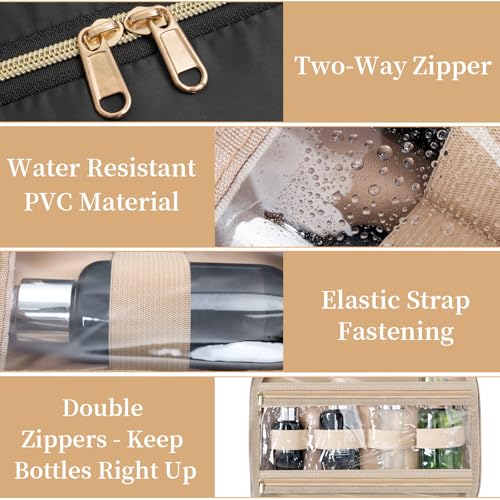 Large Water-Resistant Hanging Toiletry Bag for Travel - Black