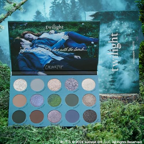 ColourPop Twilight Eyeshadow Palette - Limited Edition Moody Blue & Green Colors, Long-Wear Matte & Metallic Finishes