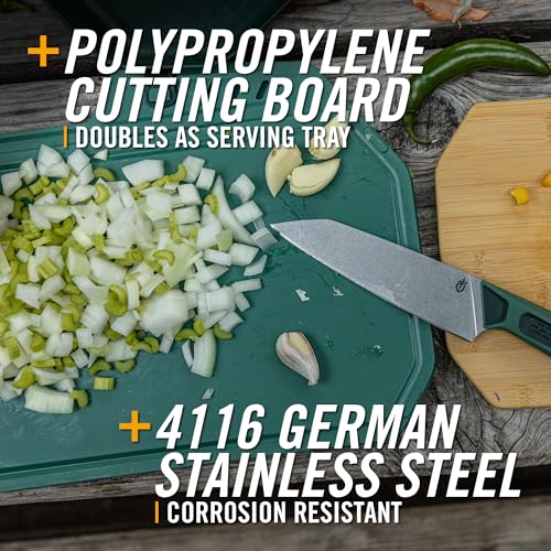 Gerber ComplEAT Slim Camping Cutting Board Set with Paring & Chef Knives