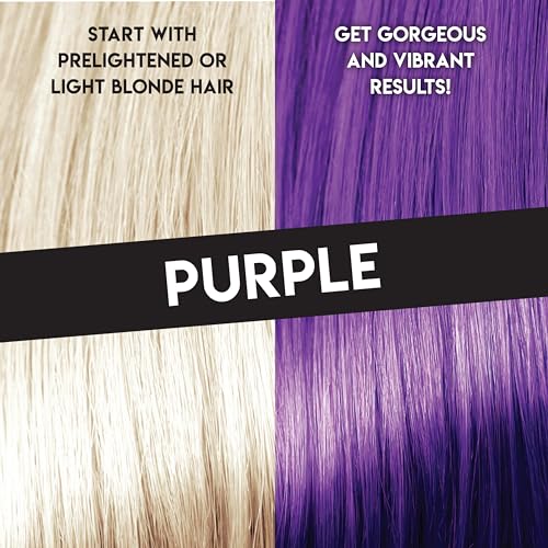 Semi-Permanent Hair Color Purple - Ammonia-Free, Vegan, 8 Fl Oz Pack of 2