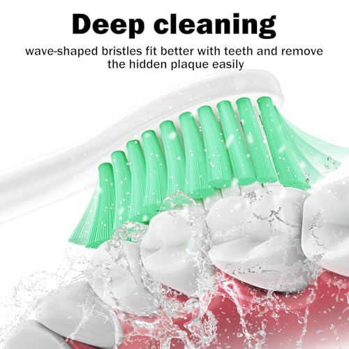 12 Pack Replacement Toothbrush Heads for Sonicare Electric Toothbrushes - Compatible with E-Series, Essence, Elite, Xtreme, and More - Blue Bristles with Protective Covers